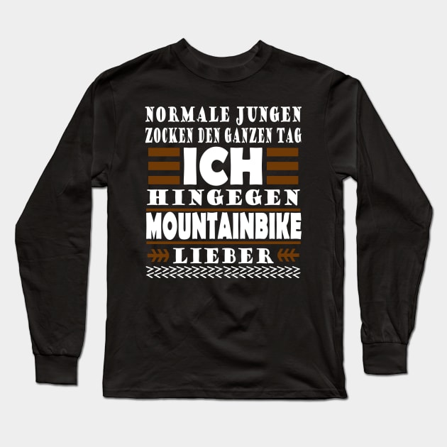 Mountainbike Downhill Männer Berge Trail Spruch Long Sleeve T-Shirt by FindYourFavouriteDesign